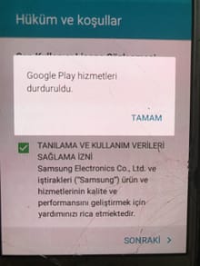 Google play hizmetleri durduruldu hatası